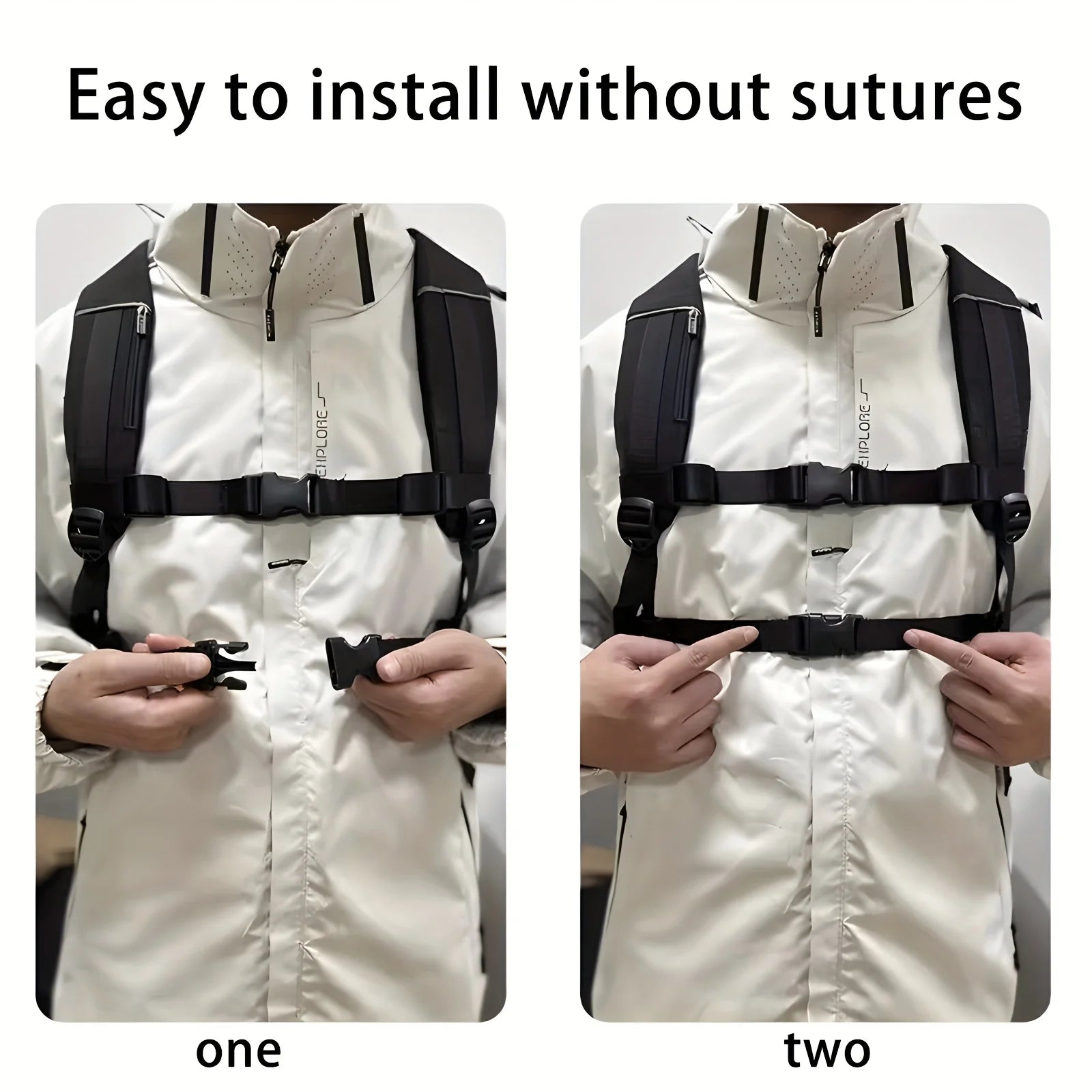 1 2 Black Polyester Backpack Straps Adjustable Chest Strap Secure