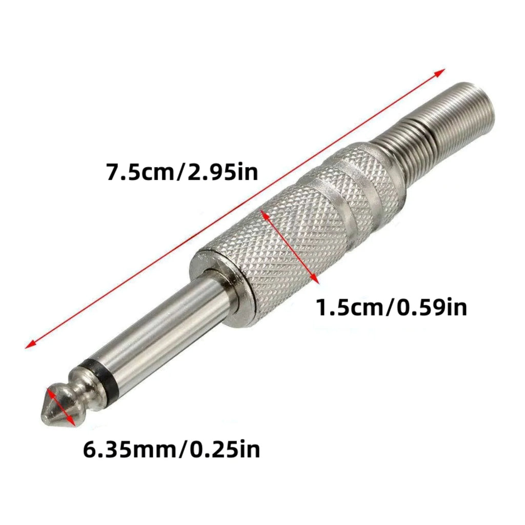 1 4-inch Mono TS Male Plug Solder Audio Cable Video Speaker Connector