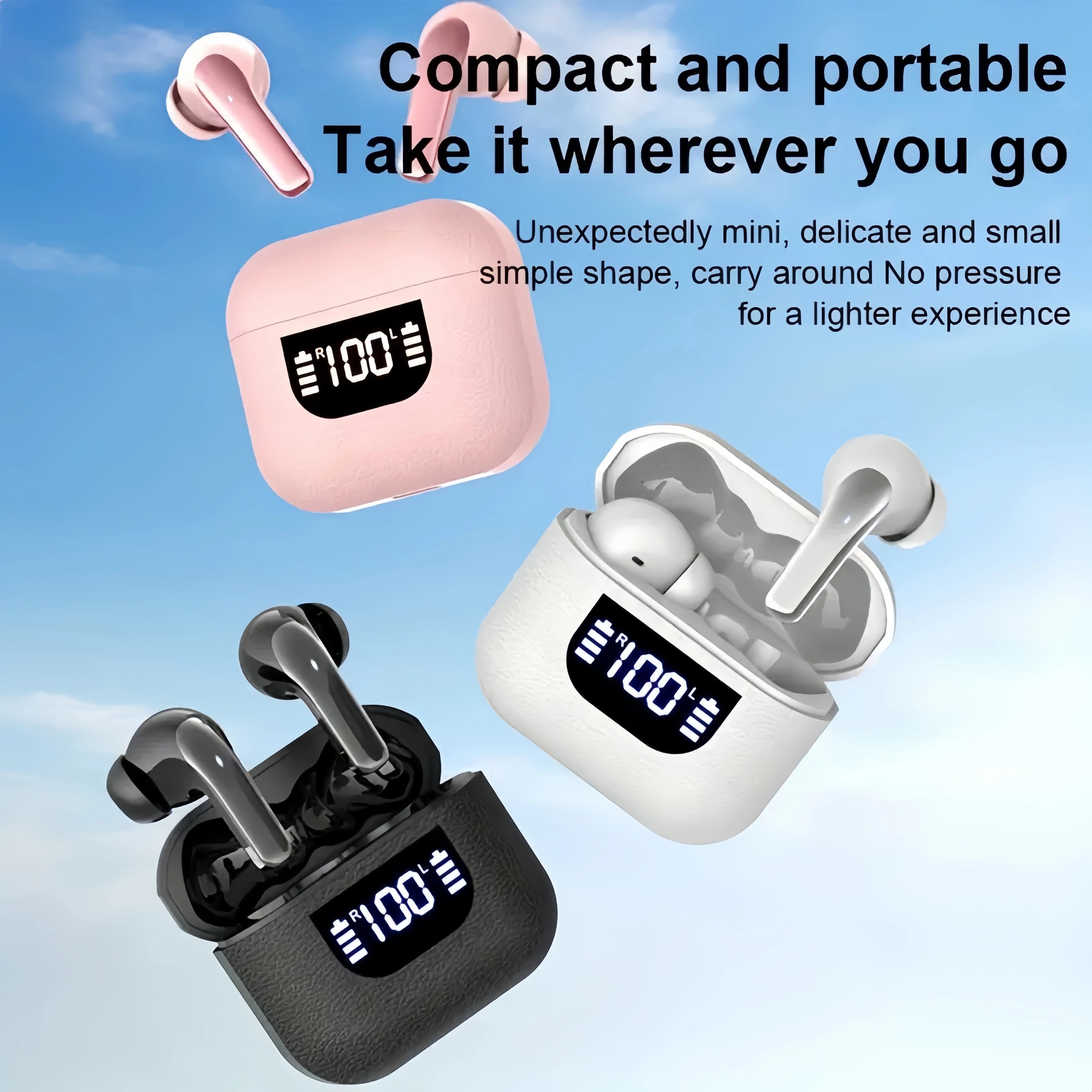 Headphones True Wireless Earbuds 60H Playback Ear Buds Charging Case