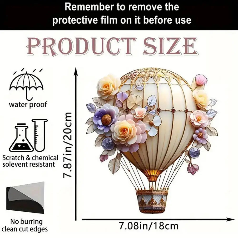 Acrylic flat Pendant Love Balloon Hot Air Balloon Lantern Valentine's Day Decoration For Home Lawn Garden Porch Yard Ornaments Zpaxo F