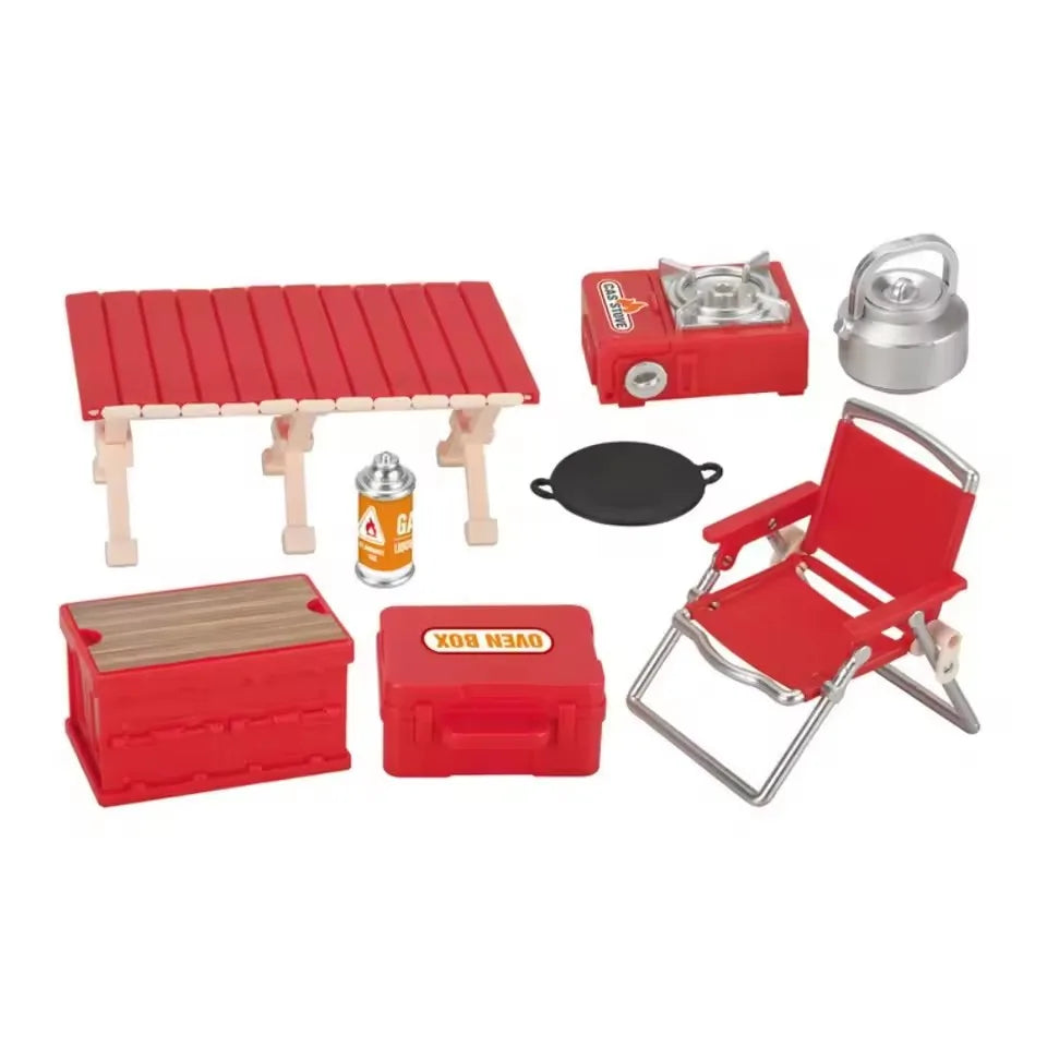Realistic Miniature Camping Picnic Furniture Doll House Portable