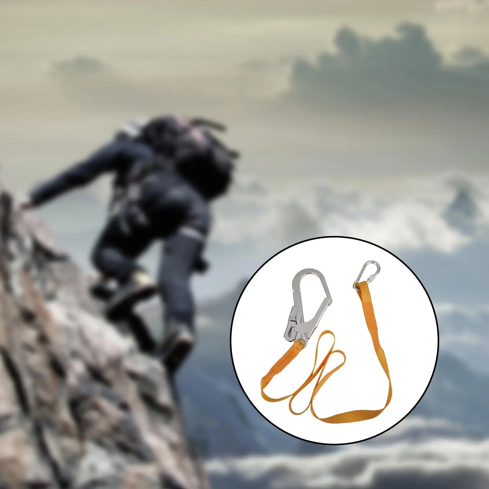 Magideal Outdoor Climbing Harness Belt Lanyard Carabiner Buckle Zpaxo