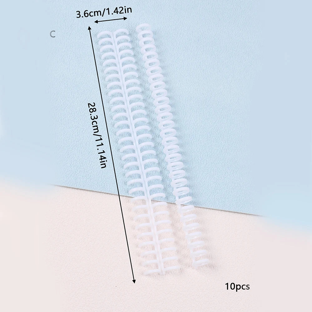5/10Pcs Loose Leaf Binder Rings Binding Spines 30-Hole Plastic Comb Binding Spines for Teacher Student Business Notebook File Zpaxo 10Pcs White