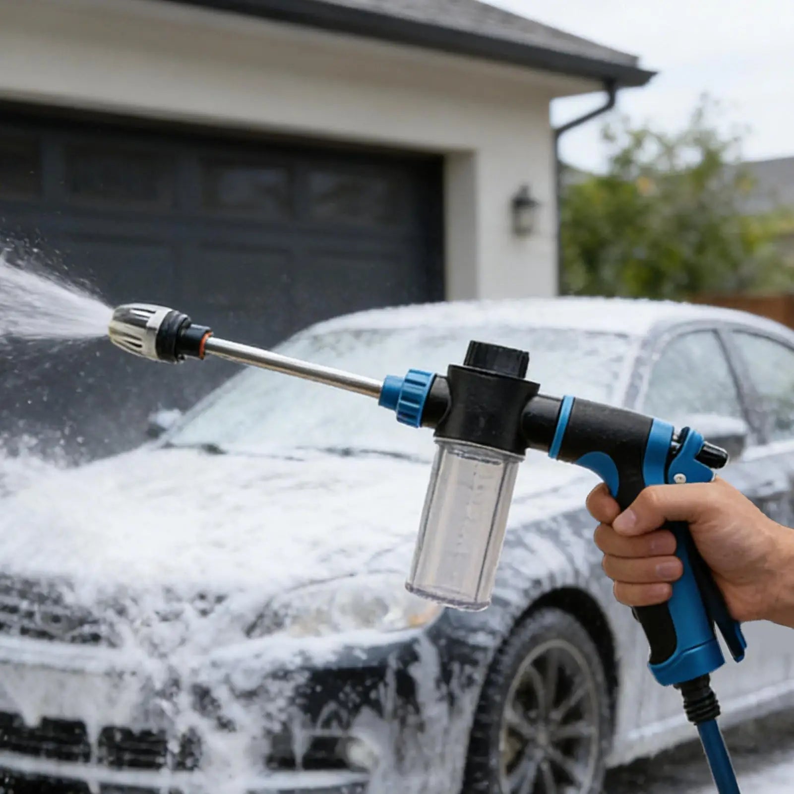 Foam Car Wash Sprayer Adjustable Nozzle Pressure Hose Cannon Multi