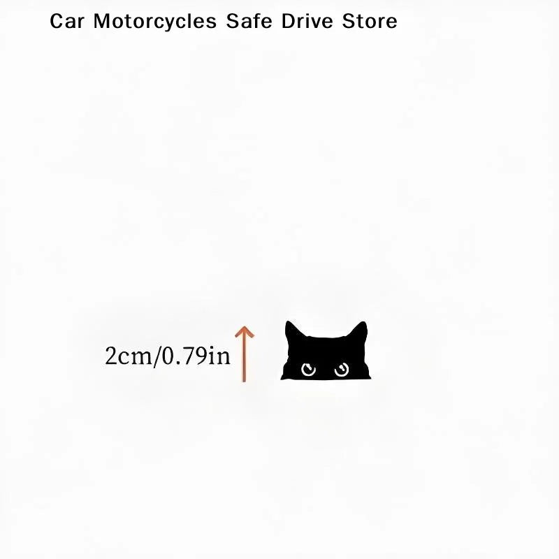 CM10PCS Cute Cat Peeker Decal Car Black Sticker Blank Button Vinyl