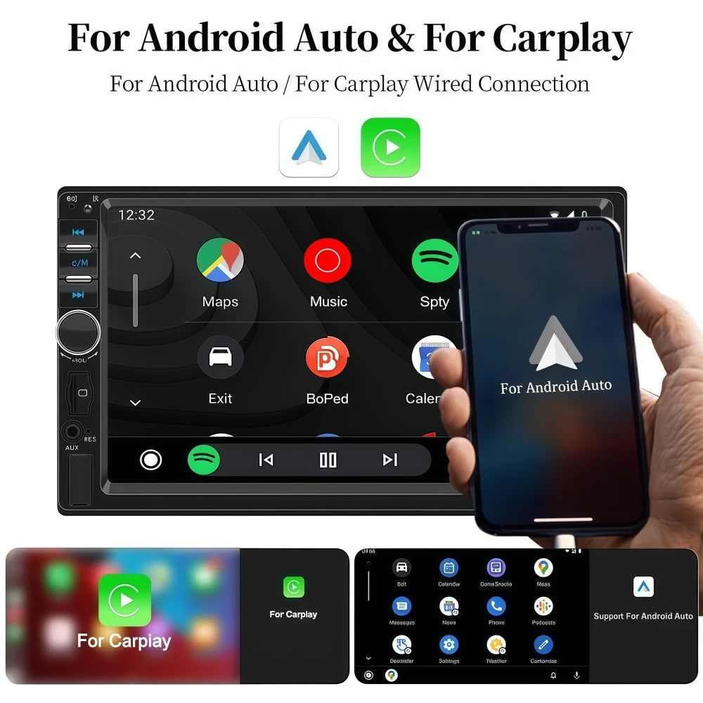 HIPPCRON 1 DIN MP5 Player HD Touch Display Screen Car FM Radio