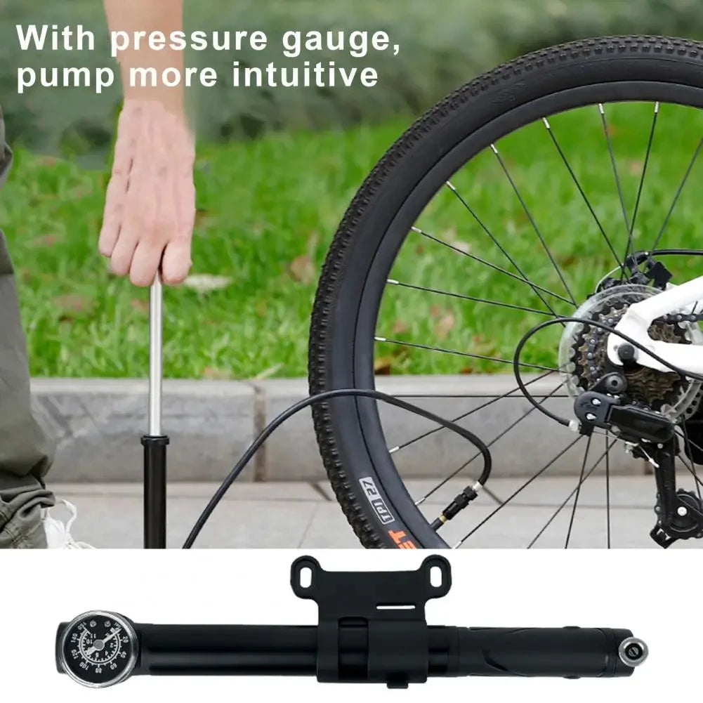 Bicycle Pump Portable High Pressure Bike Pump with Gauge for Universal Handheld Tire Inflation Lightweight Cycling Accesseries Zpaxo