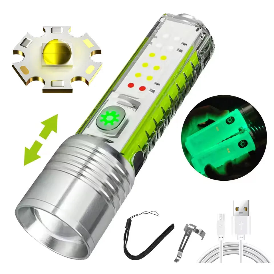 ESMARTER 30W Zoomable LED Flashlight – Type-C Rechargeable, 8 Modes