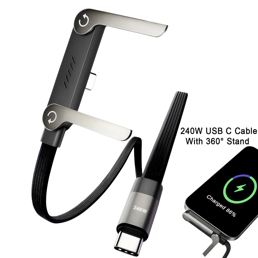 1 240W Fast Charging Foldable Holder Charger Cable Phone Stand Type-c