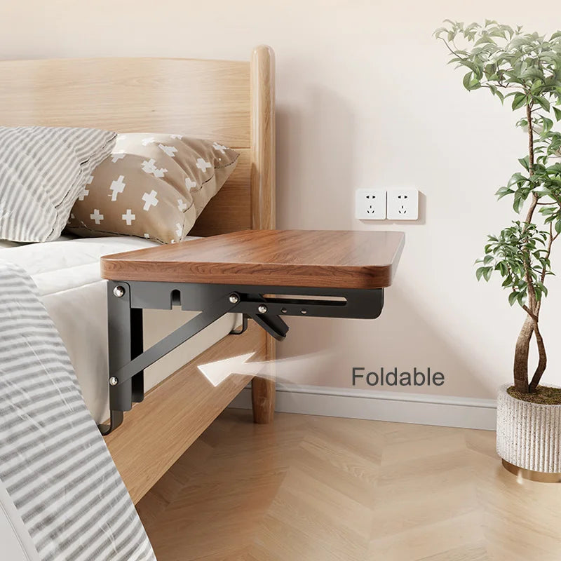 Foldable Collapsible Organizer Attachable Bedside Shelf Table Under