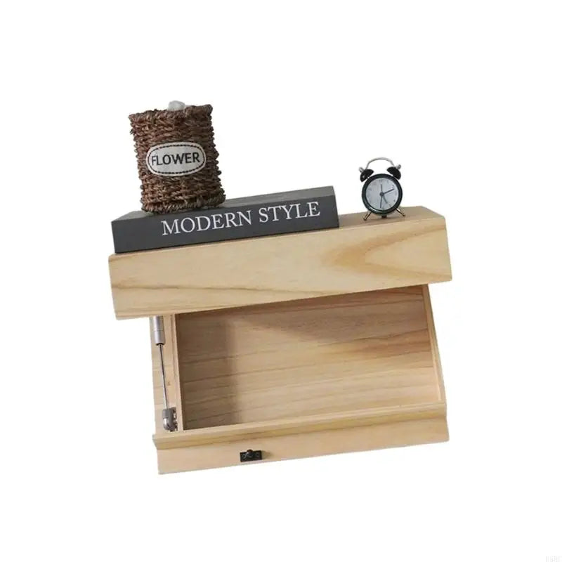 Wall Mounted Wooden Hanging Shelf Storage Rack Dorm Room Apartment
