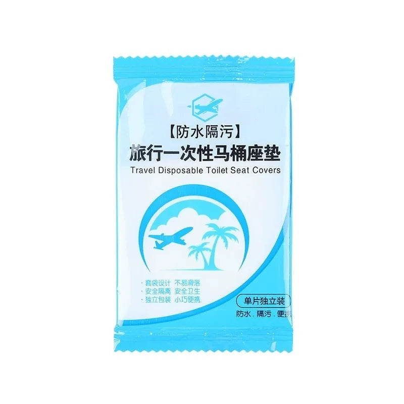 10/50PCS Biodegradable Disposable Plastic Toilet Seat Cover Portable Safety Travel Bathroom Toilet Paper Pad Bathroom Accessory Zpaxo 50pcs