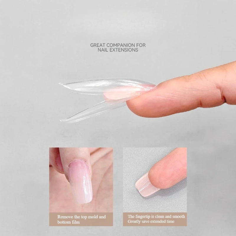 180PCS Sandwich Dual Nail Form Coffin Almond Nail Forms 14Size Reusable Top Bottom Forms Nail Art Extension Top Mold Bottom Mold Zpaxo