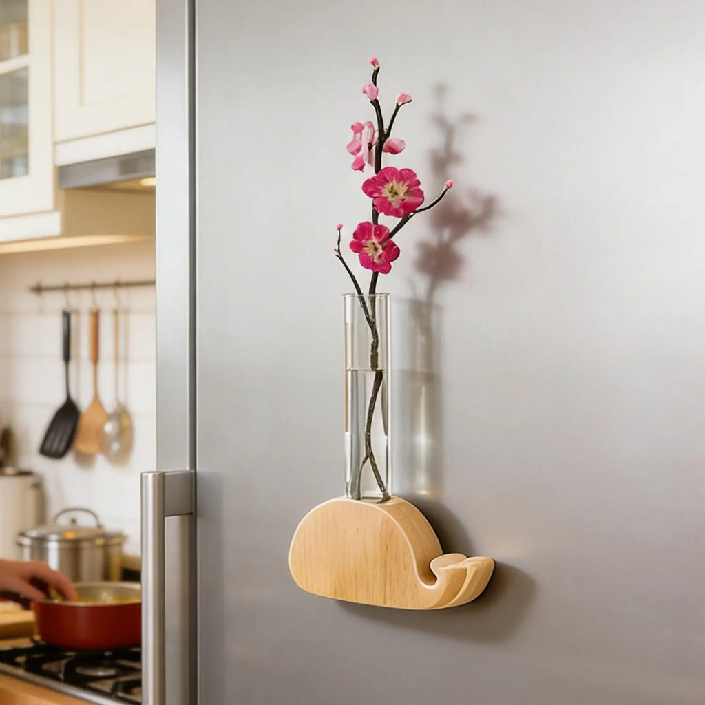 Vase Fridge Magnets Magnetic Small Wooden Home Decor Flower Wall Door
