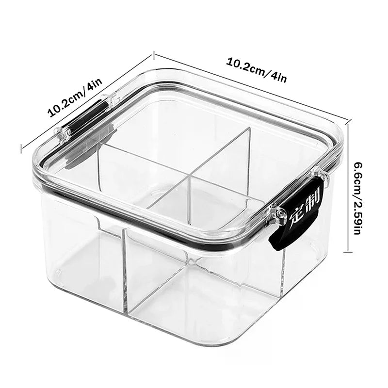 Sealed Plastic Food Storage Box Divided Food Grade Empty Cereal Candy Dried Jars Spice Box With Lid Fridge Storage Jar Container Zpaxo