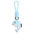 Funny PU Leather Dolphin Keychain Ocean Animal Shark Dolphin Pendant Birthday Gifts Bag Charms Car Keyring Girl/Boy Zpaxo Dolphin