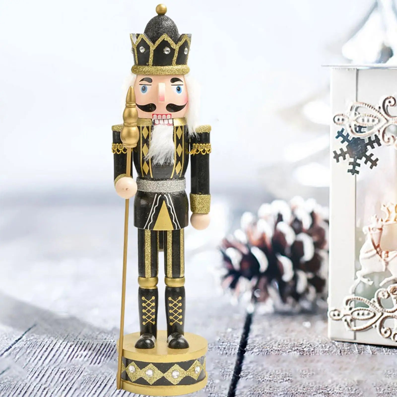 Wood Nutcracker Ornament Soldier Figures Desktop Decor Zpaxo