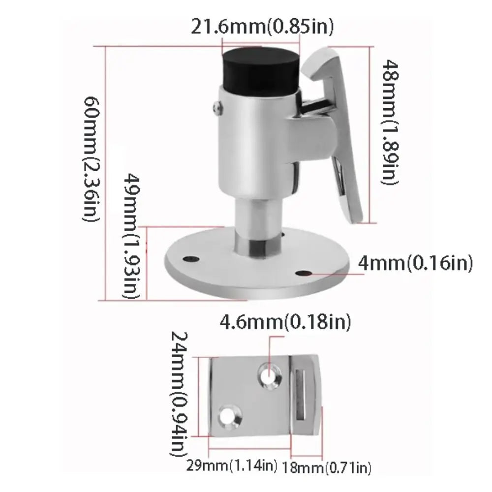 Stainless Steel 316 Boat Door Stop Floor Knob Spring Mechanism Door Holder Durable Construction Corrosion Resistant Marine Catch Zpaxo