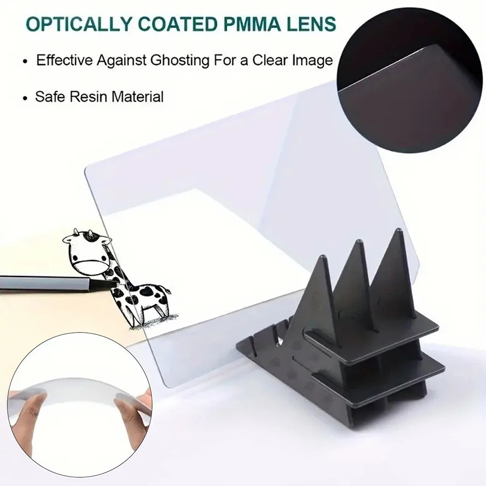 Optical Drawing Board Kit Portable Optical Tracing Board Projector Copy Board Image Reflection for Kids Beginners Artists ﻿ Zpaxo