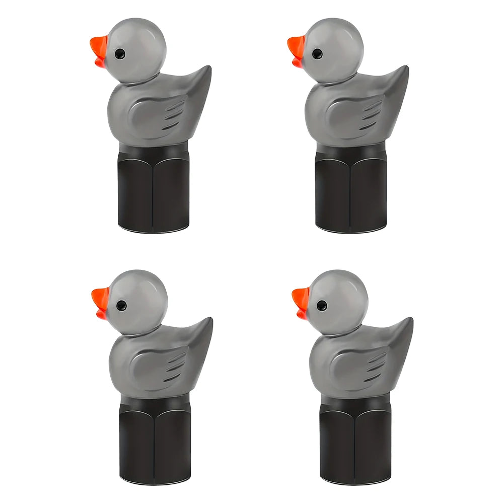 Cute Duck Glow Dark Tire Valve Caps Auto Stem Covers Cars Motorcycles Zpaxo black