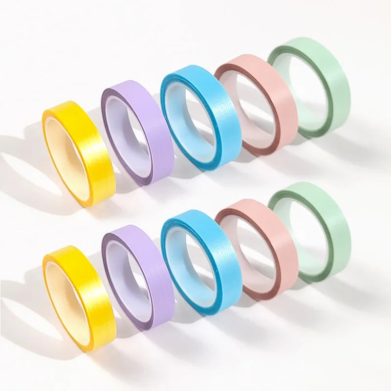 5Rolls Transparent Fluorescent Index Tabs Flags 5 Colors Book Zpaxo