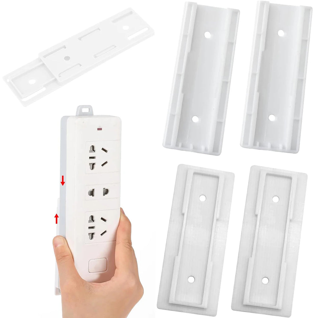 No Drill Power Strip Holder – Under Desk & Wall Mount 2/4 Pack