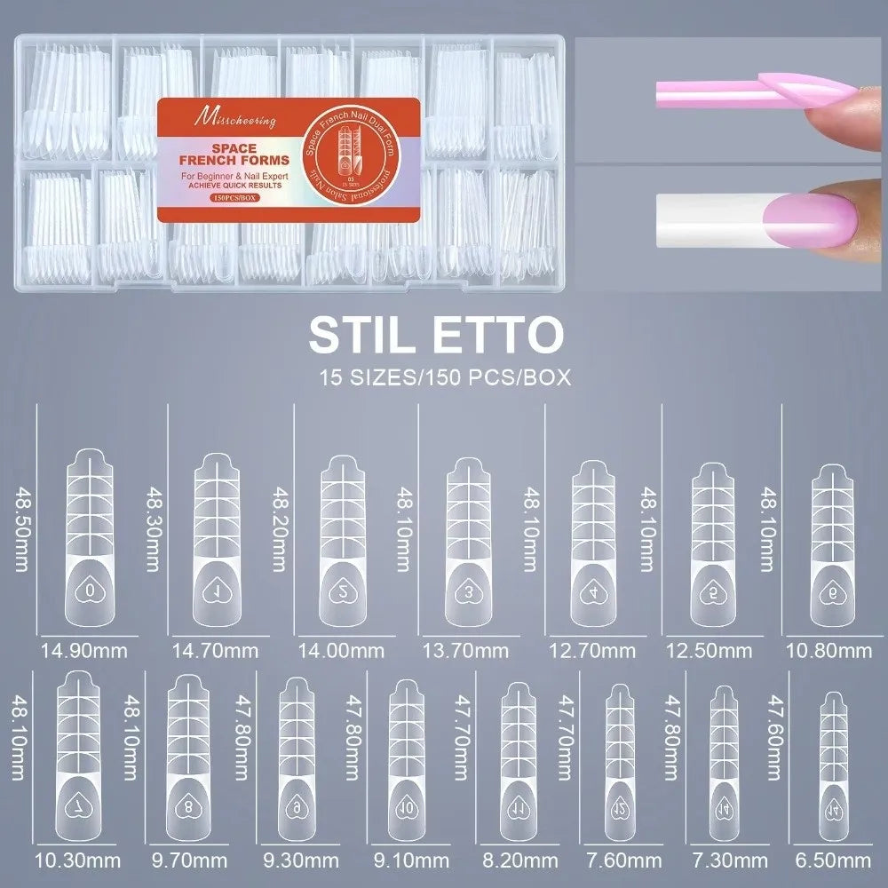 Ultra Short Space Nail Dual Forms No Trace 15 Sizes Acrylic Extension Zpaxo C
