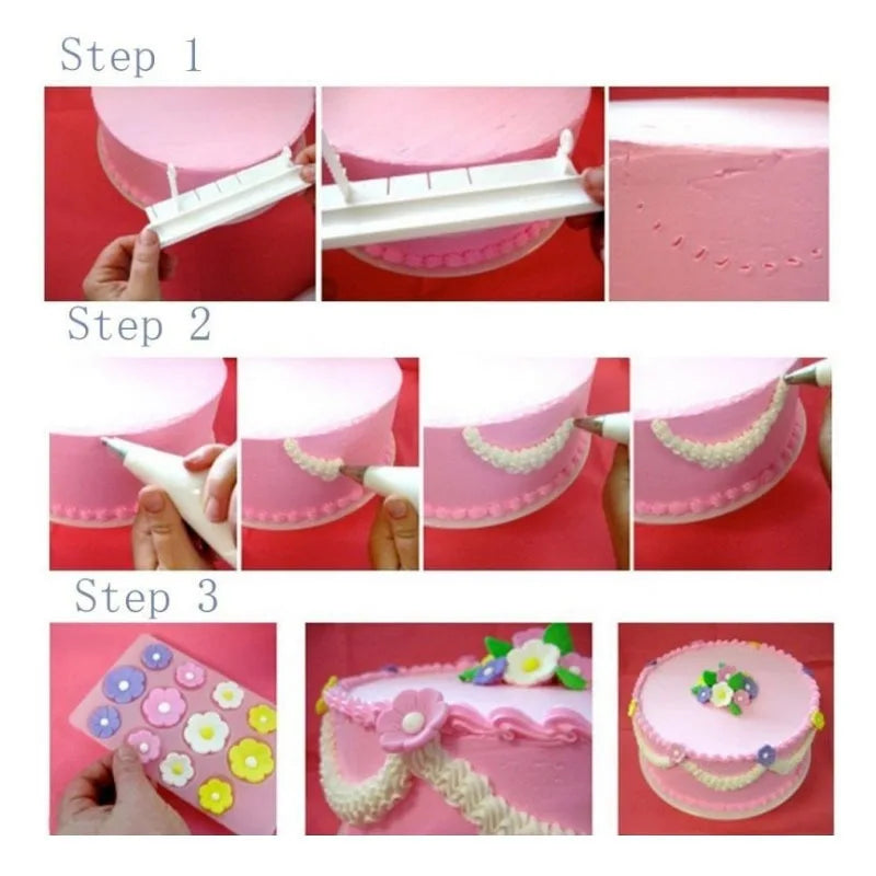Cake Decorating Curved Ruler – Buttercream & Skirt Marker Tool Cake Decorating Tool Zpaxo