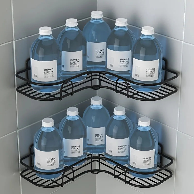 Iron Triangle Corner Shelf Rack – Kitchen & Bathroom Storage Corner Storage Rack Zpaxo