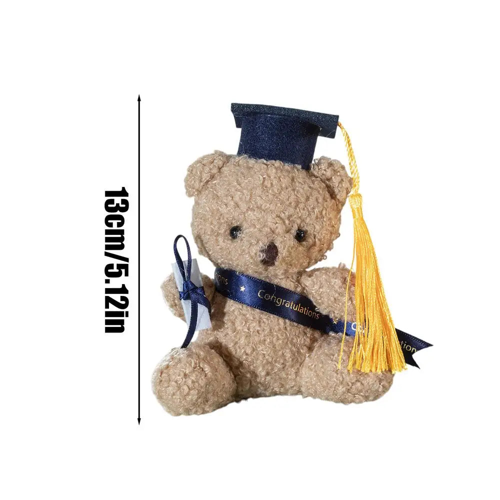 Stuffed Graduation Bear 5.1 Inch Plush Bear With Hat And Certificate Graduation Souvenir Animal Desktop Ornament For Zpaxo Blue United States