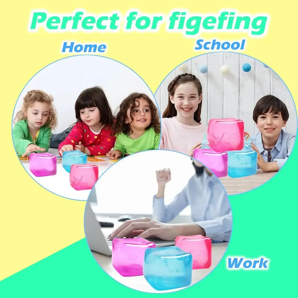 Gel Ice Cube Squishy Stress Ball – Fidget Sensory Squeeze Toy Squishy Stress Toy Zpaxo