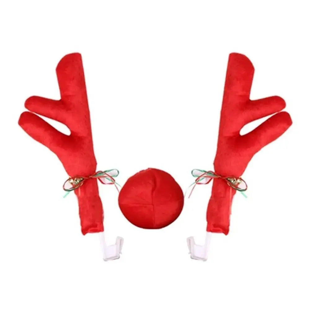 Plush Cartoon Reindeer Antlers Candy Cane Christmas Tree Christmas Car Decoration Red Nose Festive Vehicle Costumes Zpaxo