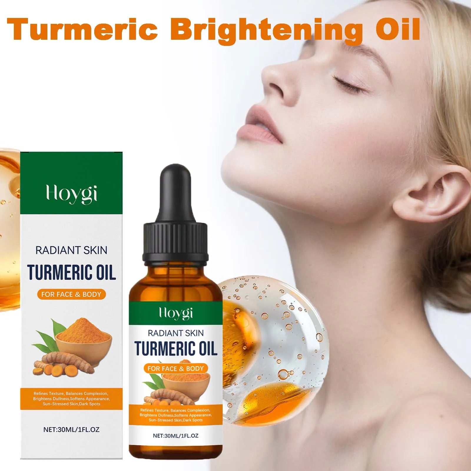 Hoygi Turmeric Face Oil – Dark Spot Corrector & Brightening Serum Brightening Face Oil Zpaxo