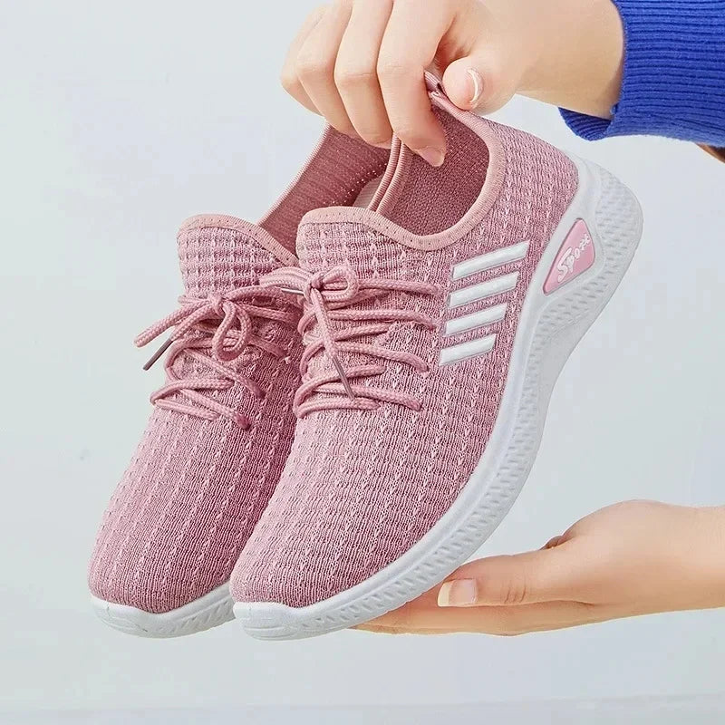 Adult Light Running Sneakers Women's Breathable Net Shoes Comfortable