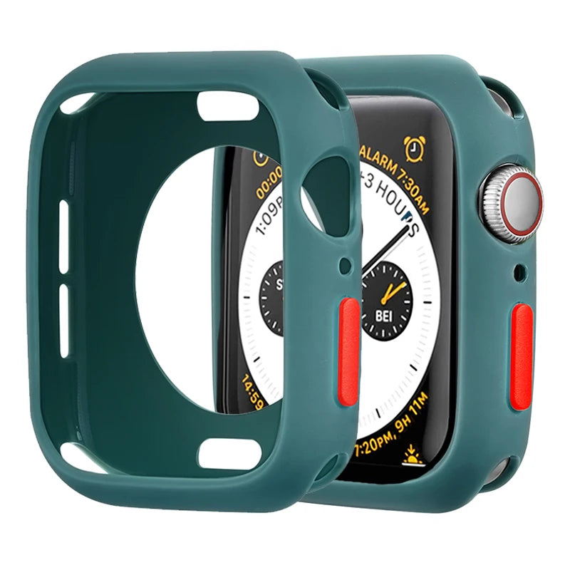 Silicone Case For Apple Watch 9 8 7 6 5 4 se 45mm 41mm 44mm 40mm 42mm 38mm Protection Shell Cover for iWatch Series Ultra 2 49mm Zpaxo