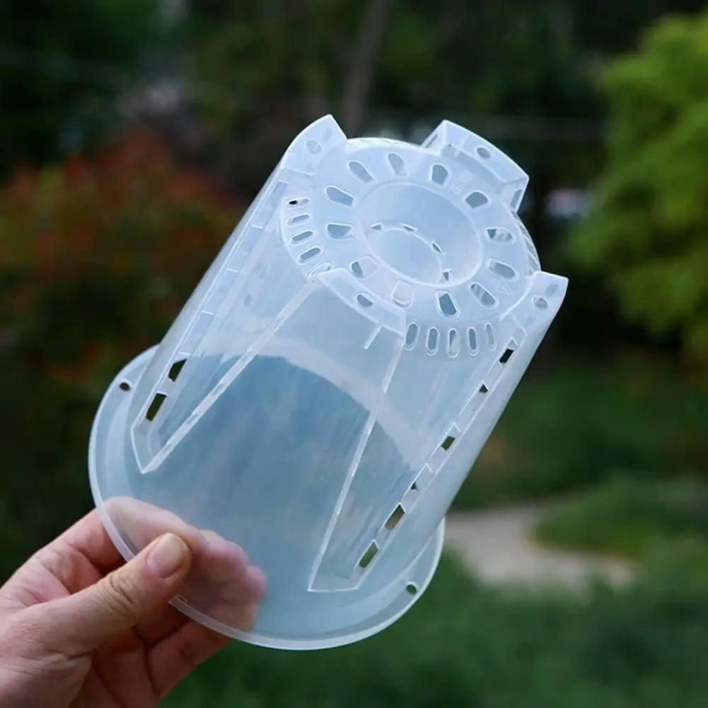 Clear Orchid Planter PP Plastic Pot | Air Holes & Drainage Orchid Planter Pot Zpaxo