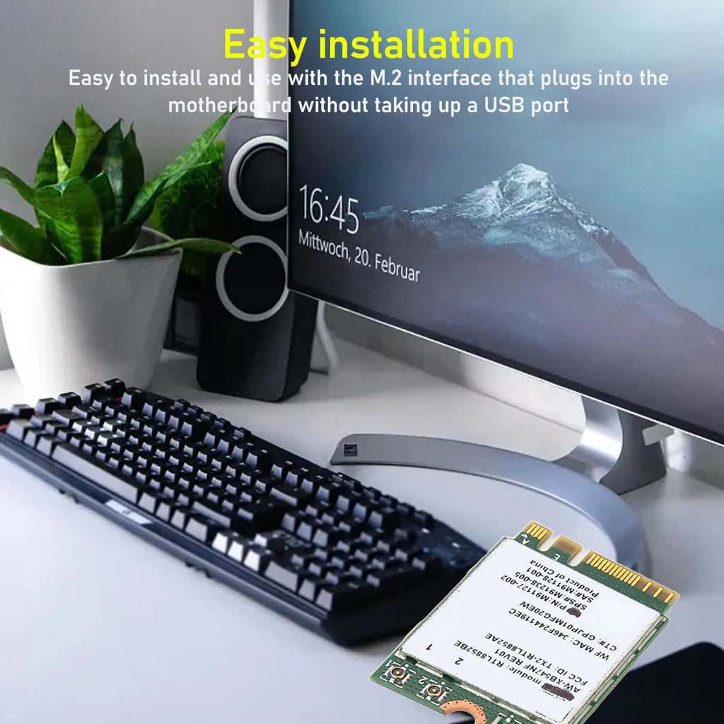 RTL8852BE Network Card Dual Band 1800Mbps Bluetooth 5 2 M