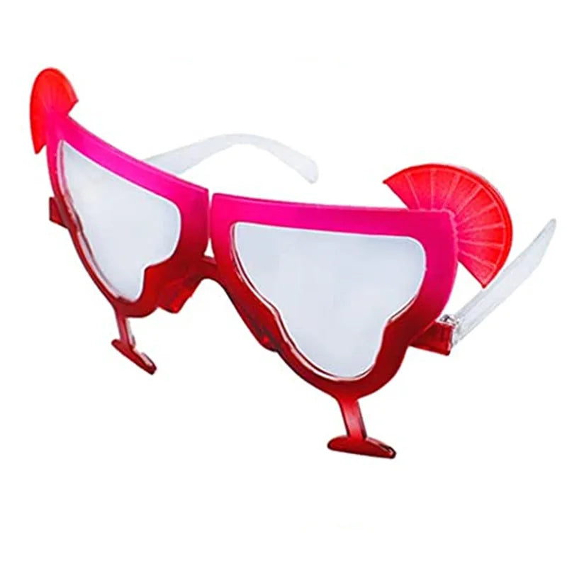 Hawaiian Plastic Glasses Flamingo Pineapple Sunglasses Summer Beach