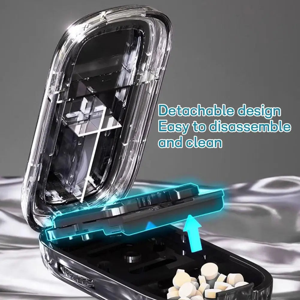 Adjustable Quartering Pill Cutter Storage Box Portable Drug Tablet Medicine Dustproof Divider Organizer Crusher Pill Cutter Zpaxo