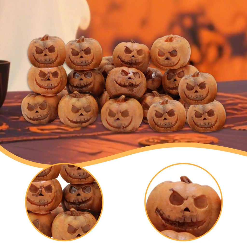 20-Pack Mini Halloween Resin Pumpkin Figurines – Home Decor Resin Holiday Figurines Zpaxo