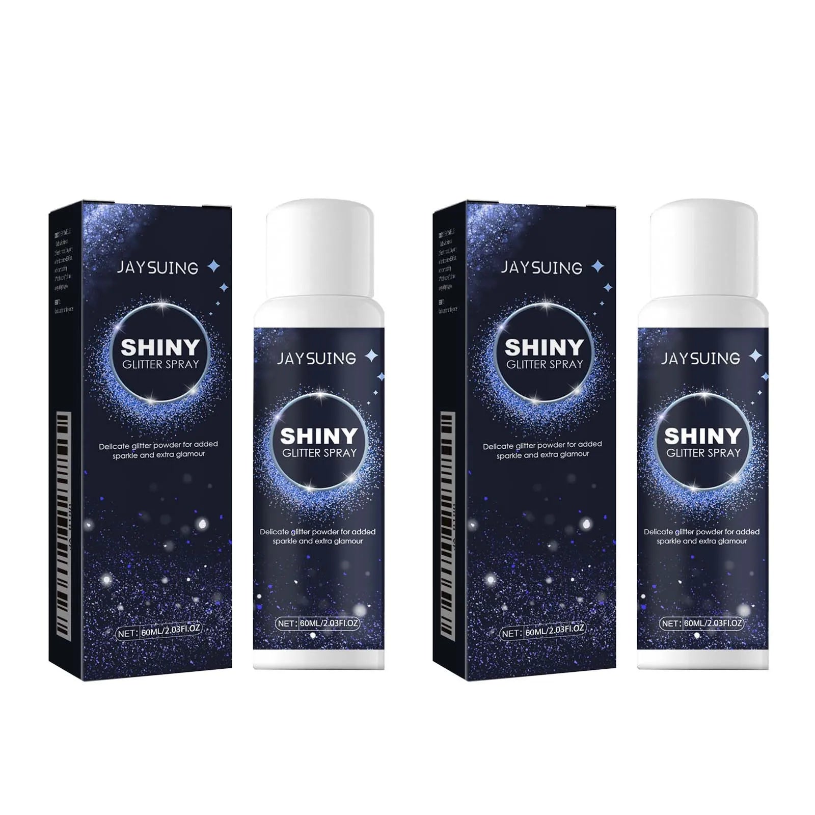 Hoygi Silver Glitter Spray for Hair, Face & Body | Holographic Body Glitter Spray Zpaxo 2Pc x 60ml Boxed