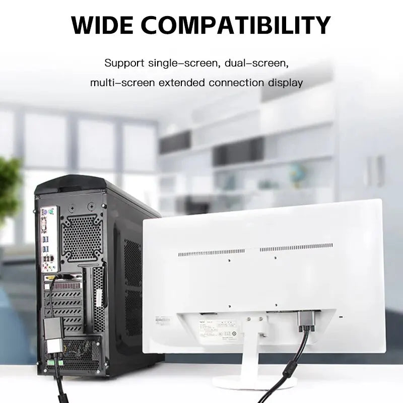 Displayport VGA Adapter 1080p DP Male Female Converter Cable Zpaxo
