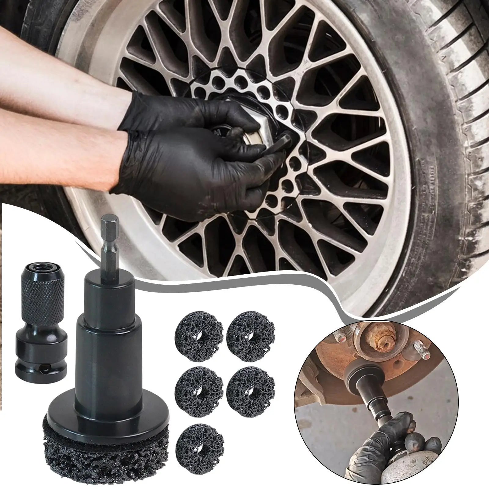Wheel Hub Cleaning Brake Disc Rust Removal Tool Grinding Heads&polish