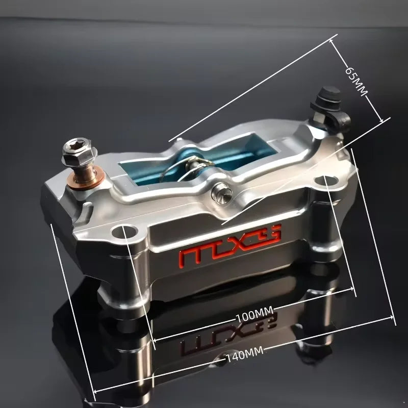 MXS GP4 Four-Piston CNC Motorcycle Brake Calipers | 100mm Universal