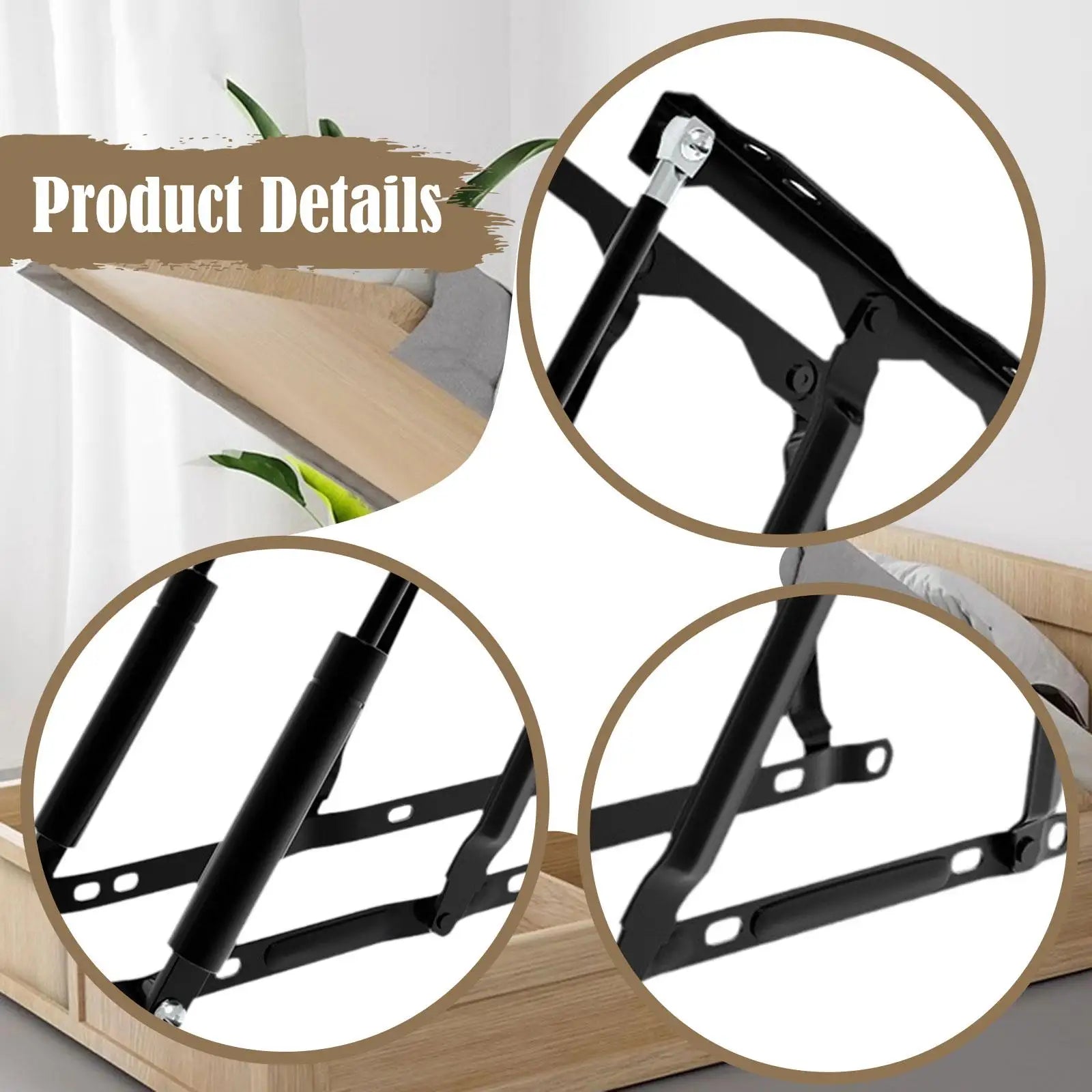 Hydraulic Storage Bed Lift Mechanism Iron Effort Saving Lift Up Hinge Furniture Hardware for Tatami Bed Ottoman Zpaxo