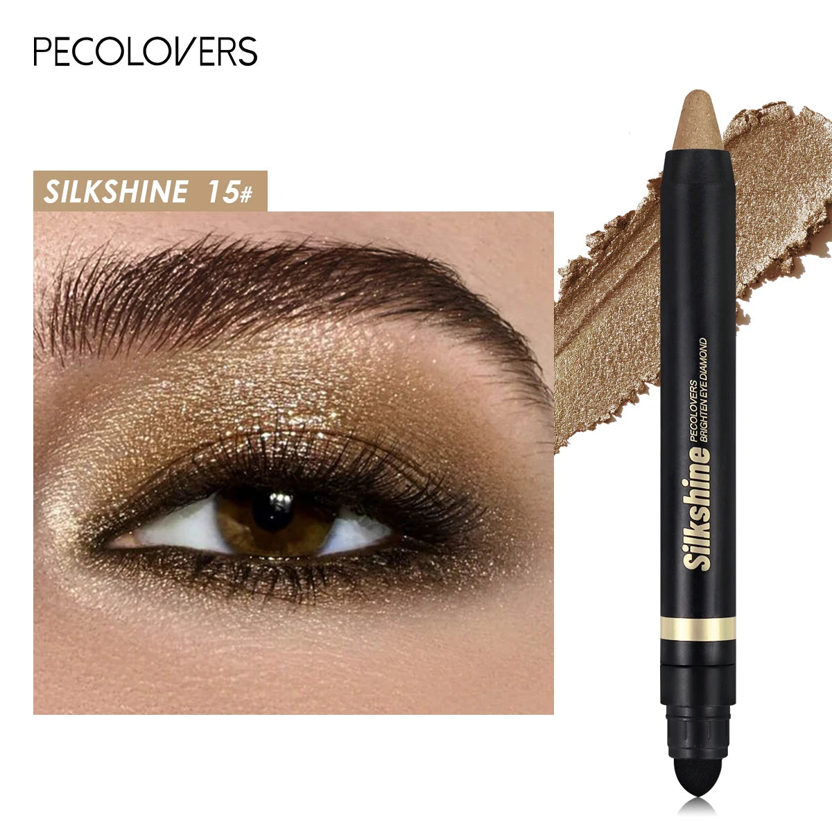 Smoky Eyeshadow Pencil Stick Waterproof Pearlescent Metallic Glitter Eye Shadow Highlighter Pen Makeup Tool Zpaxo 15