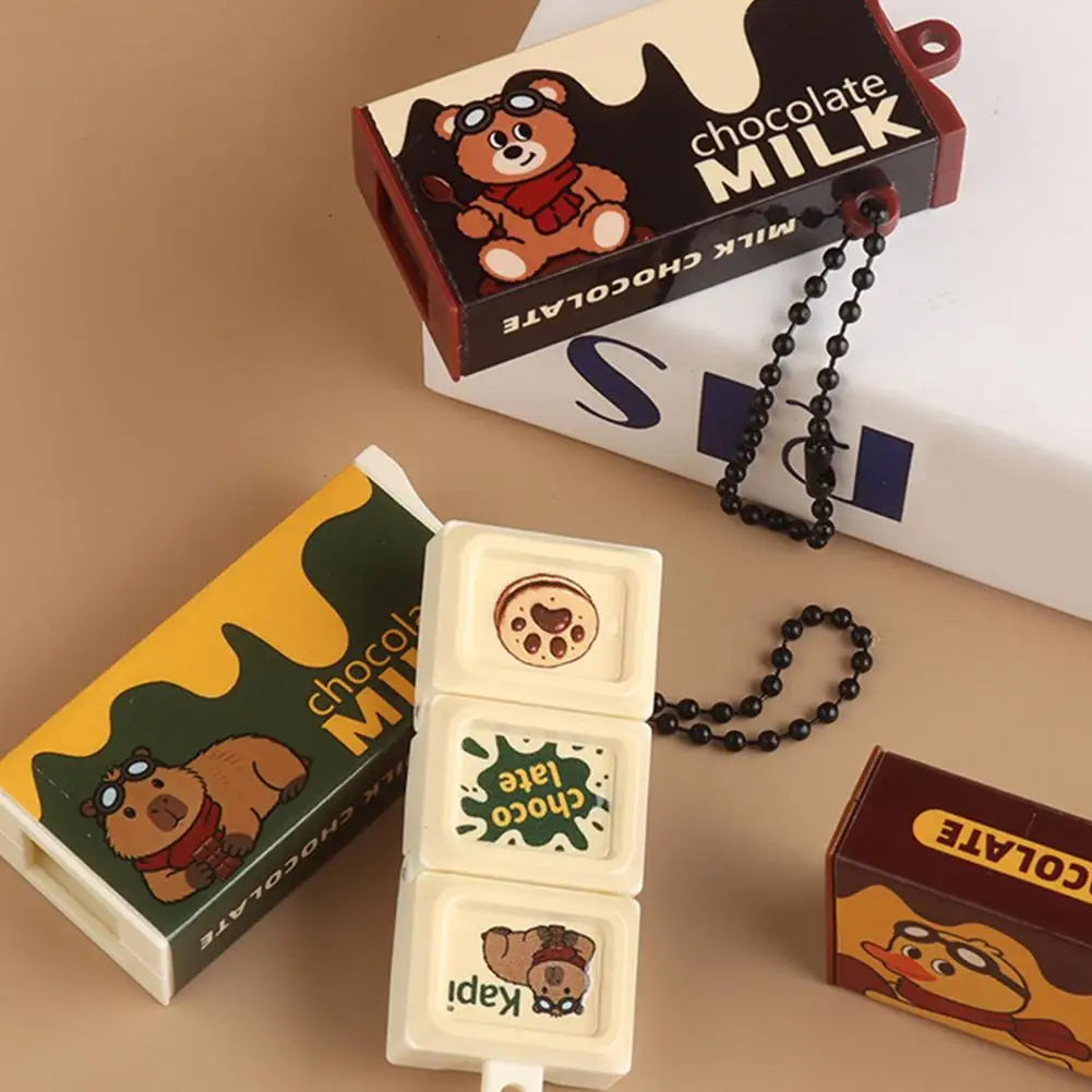 Chocolate Bar Fidget Toy Keychain – Sensory Stress Relief Fidget Sensory Toy Zpaxo