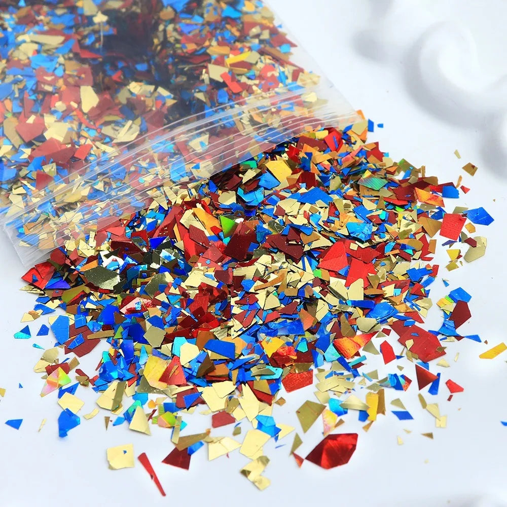 Iridescent Nail Art Sequins Irregular Shape Shiny Fragment Zpaxo Color-1