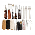 Professional Hand Sewing Leathercraft Tools Kit Saddle Groover Stitching Punch Carving Work Sets Tool For DIY Leather Accessory Zpaxo Leather Tool Set