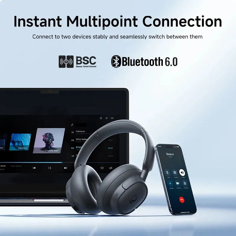 Baseus Bass BH1 NC Lite ANC Wireless Headphones 95 Noise Cancelling